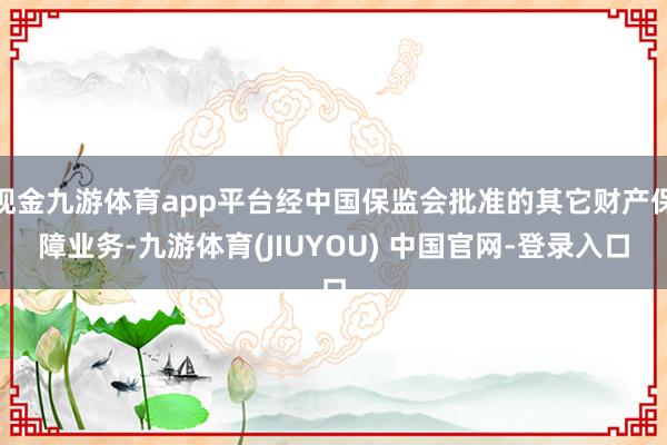 现金九游体育app平台经中国保监会批准的其它财产保障业务-九游体育(JIUYOU) 中国官网-登录入口